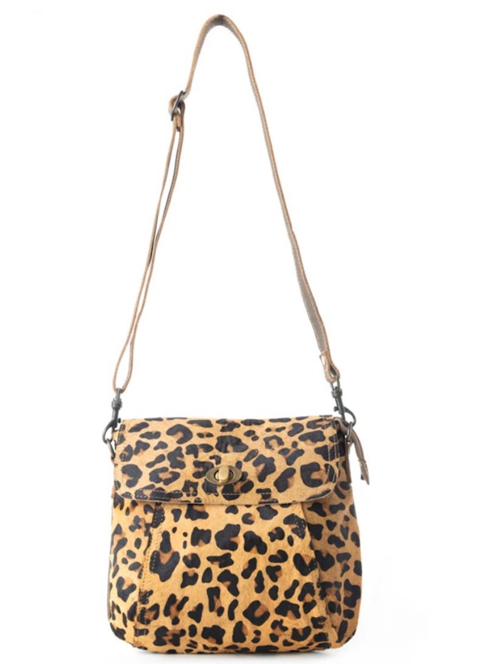 Leather Leopard Print Crossbody Bag - with tags ( slight scratched clasp)
